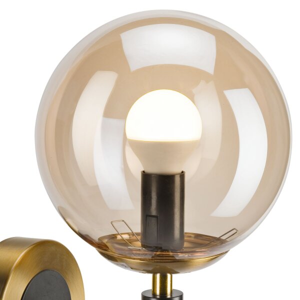 Kugel Wandlampe G9 Metall Glas blendarm T:19 cm in Gold