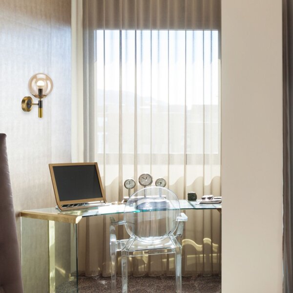 Kugel Wandlampe G9 Metall Glas blendarm T:19 cm in Gold