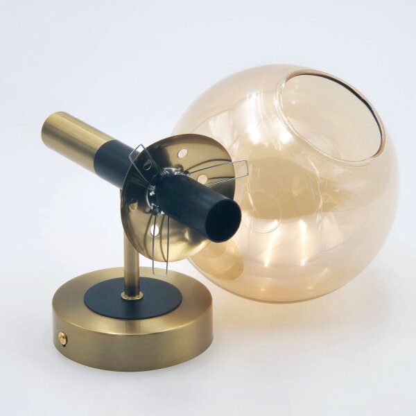 Kugel Wandlampe G9 Metall Glas blendarm T:19 cm in Gold
