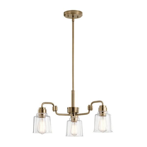 Pendelleuchte Metall Glas H: max. 148,4 cm 3-flammig