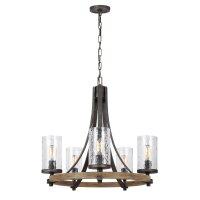 Kronleuchter Metall Glas D: 61 cm rund Rustikal