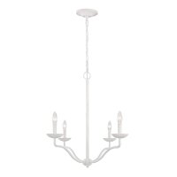 Weißer Kronleuchter Metall 61 cm breit für 4x...