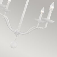 Weißer Kronleuchter Metall 61 cm breit für 4x...