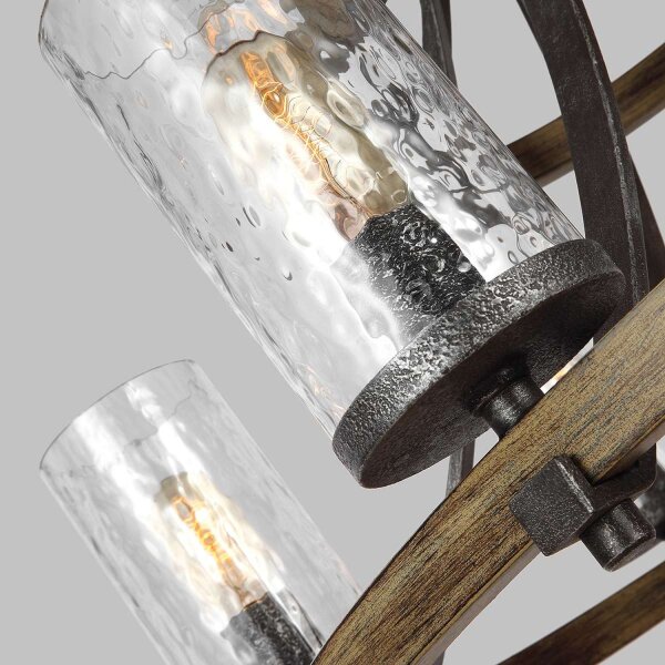 Kronleuchter Metall Glas E27 Ø 82,9 cm groß Rustikal