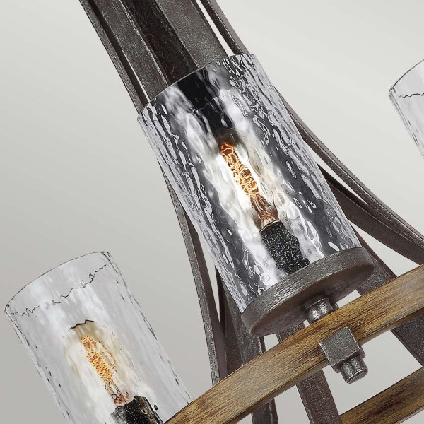 Kronleuchter Metall Glas E27 Ø 82,9 cm groß Rustikal