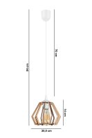 Gemütliche Hängelampe Weiß Natur Holz E27...