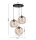 Schwarze Pendelleuchte Holz Metall 3-flmg E27 L:40 cm