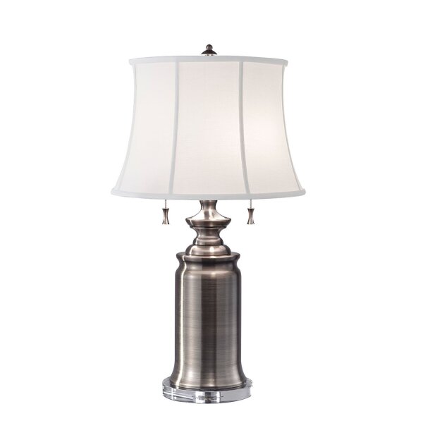 Stehlampe JOHA in Nickel Antik 69cm 2-flmg Lampe
