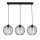 Hängelampe E27 Schwarz Metall 3-flammig L:70 cm Draht