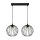 Pendelleuchte E27 Schwarz Metall 2-flammig L:60 cm
