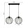 Pendelleuchte E27 Schwarz Metall 2-flammig L:60 cm