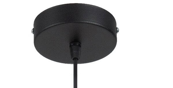 Hängelampe Holz Metall Schwarz E27 Ø40 cm rund wohnlich