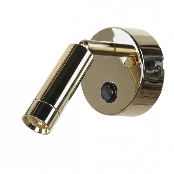 LED Wandstrahler mit Schalter Metall verstellbar Gold