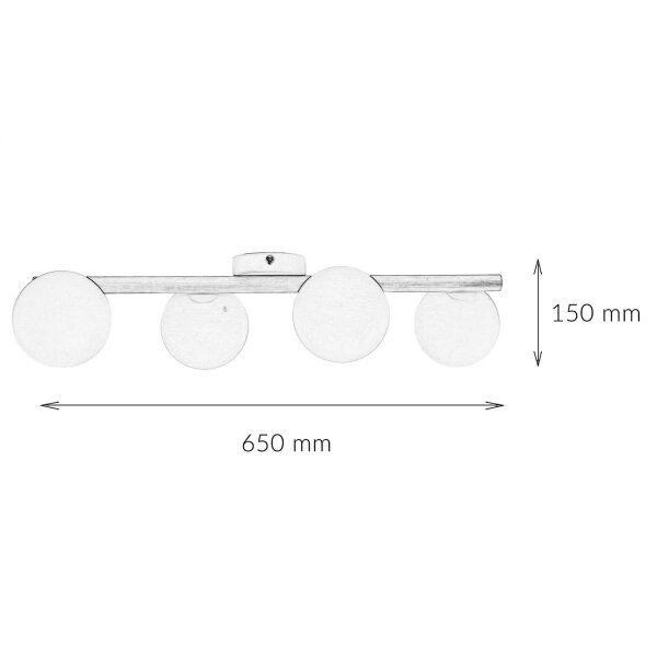 Blendarme Deckenlampe G9 L:65 cm länglich in Kiefer