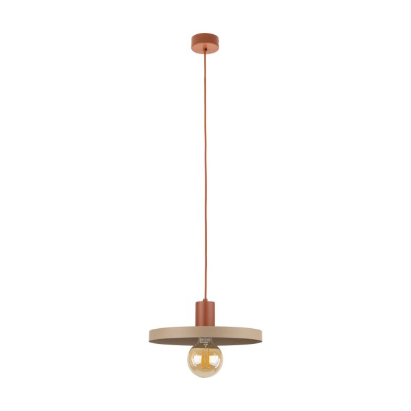 Vintage Pendelleuchte E27 Ø30 cm in Ziegelrot Sandgrau