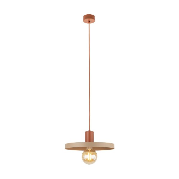 Vintage Pendelleuchte E27 Ø30 cm in Ziegelrot Sandgrau