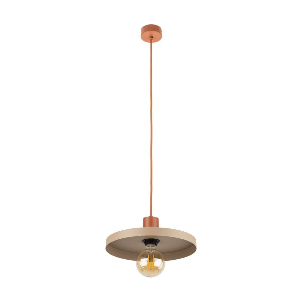 Vintage Pendelleuchte E27 Ø30 cm in Ziegelrot Sandgrau