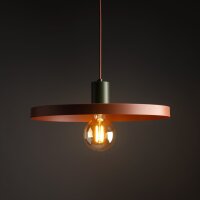 Runde Hängelampe E27 Ø40 cm Vintage Braun...
