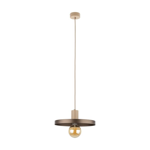 Pendelleuchte E27 Ø30 cm rund Sandgrau Braun Vintage
