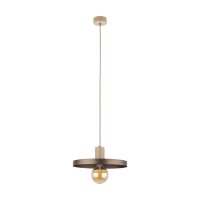 Pendelleuchte E27 Ø30 cm rund Sandgrau Braun Vintage