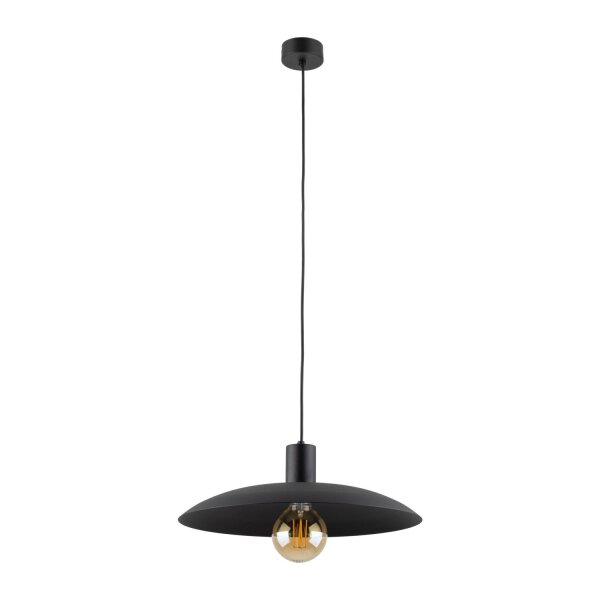 Schwarze Pendelleuchte Metall Ø41 cm rund E27 Loft