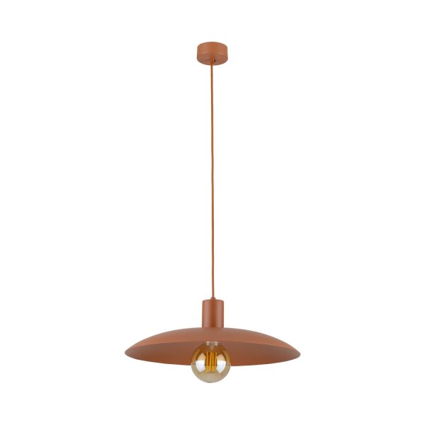 Runde Pendelleuchte Metall Ø41 cm E27 Loft Ziegelrot