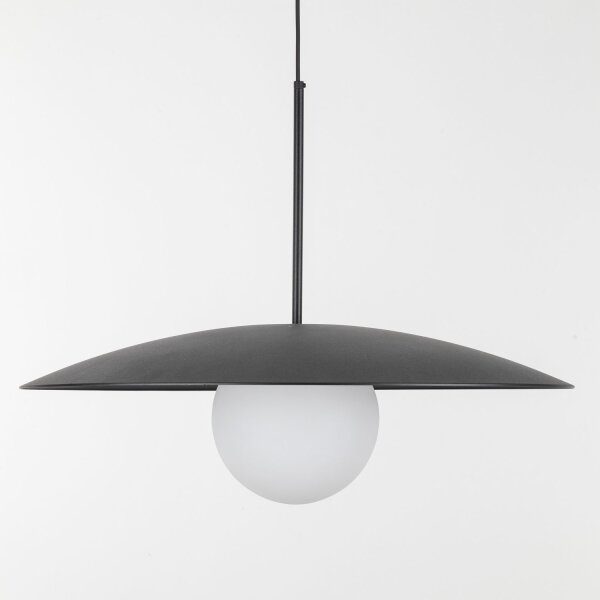 Blendarme Pendelleuchte Schwarz Metall Glas E27 Ø65 cm