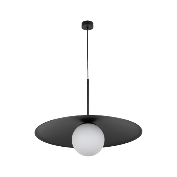 Blendarme Pendelleuchte Schwarz Metall Glas E27 Ø65 cm