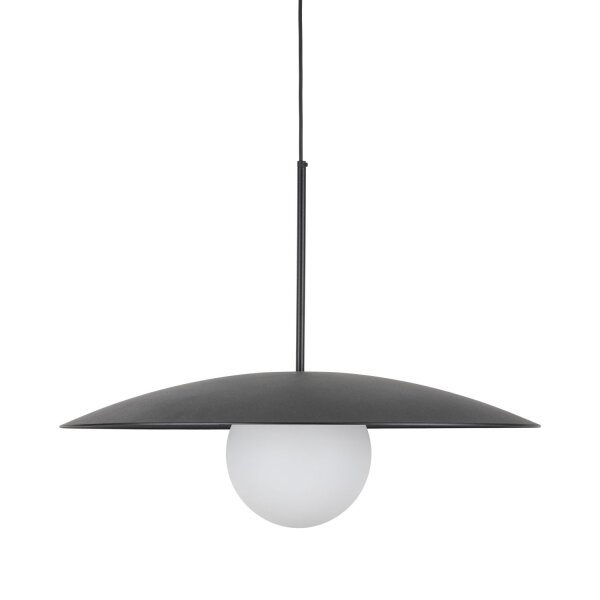 Blendarme Pendelleuchte Schwarz Metall Glas E27 Ø65 cm