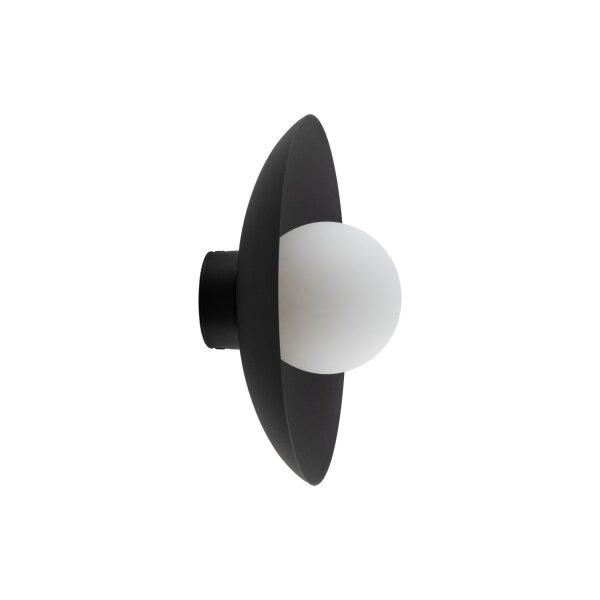 Blendarme Wandlampe Schwarz Metall Glas G9 Ø28 cm