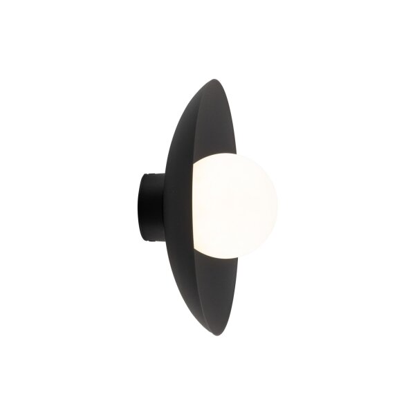 Blendarme Wandlampe Schwarz Metall Glas G9 Ø28 cm