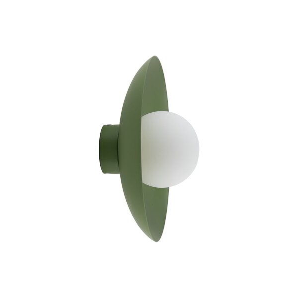 Grüne Wandlampe Glaskugel blendarm G9 B:28 cm wohnlich