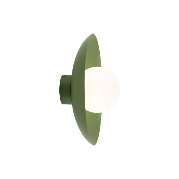 Grüne Wandlampe Glaskugel blendarm G9 B:28 cm wohnlich