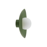 Grüne Wandlampe Glaskugel blendarm G9 B:28 cm wohnlich