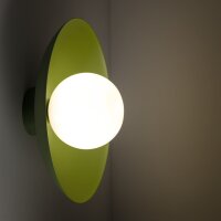 Grüne Wandlampe Glaskugel blendarm G9 B:28 cm wohnlich