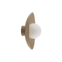 Wandlampe Glasschirm Metall rund Ø28 cm G9 Sandgrau
