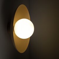 Wandlampe Glasschirm Metall rund Ø28 cm G9 Sandgrau