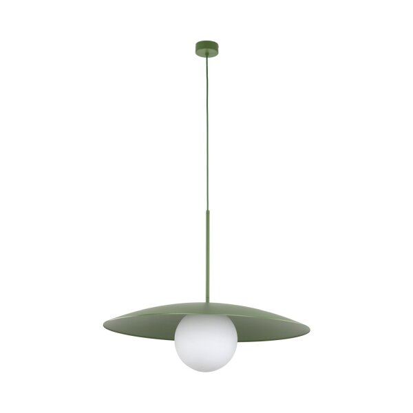 Grüne Hängelampe Glaskugel blendarm E27 Ø65 cm wohnlich