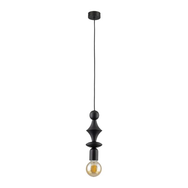 Schwarze Hängelampe Metall Ø10 cm E27 minimalistisch