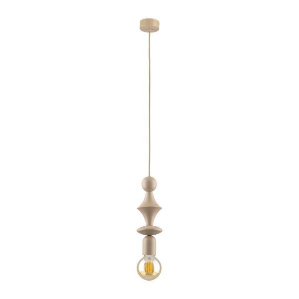 Pendelleuchte Sandgrau Metall Ø10 cm E27 minimalistisch