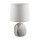 Tischlampe Stoff Keramik 25,5 cm hoch Grau Wei&szlig; E14