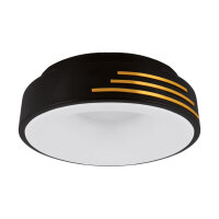 LED Deckenleuchte rund D: 38 cm Schwarz Wei&szlig; Gold