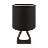 Tischlampe Schwarz Stoff Keramik 27 cm klein E14