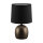 Tischlampe Schwarz Keramik Stoff E14 25,5 cm MINOS