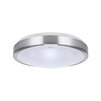 LED Badlampe rund IP44 D: 26 cm in Silber Weiß 4000 K