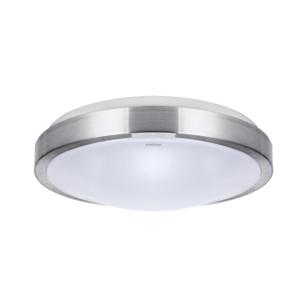 Deckenlampe LED IP44 rund D: 32,5 cm Silber Weiß 4000 K