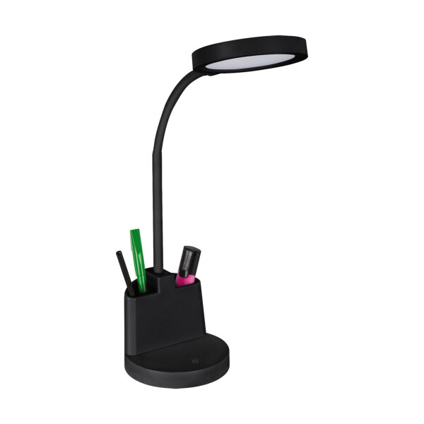 LED Schreibtischlampe Touch Dimmer Stiftehalter Flexarm 55,5 cm