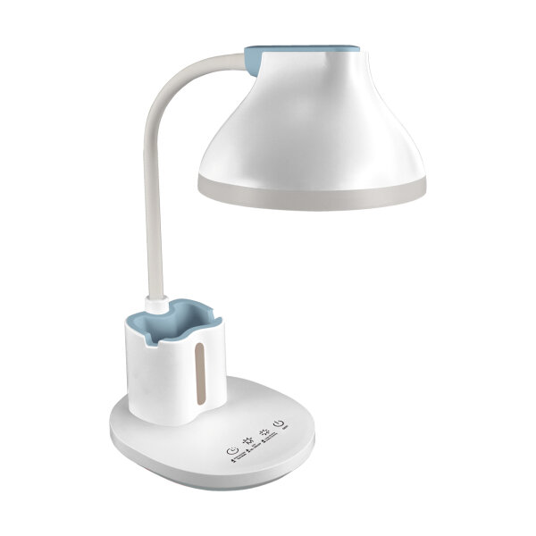 LED Tischleuchte Kinder Weiß Touch Dimmer 40 cm Stiftehalter