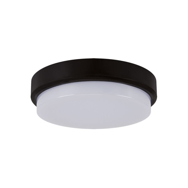 LED Deckenlampe außen IP65 B: 17,5 cm Schwarz Weiß rund klein