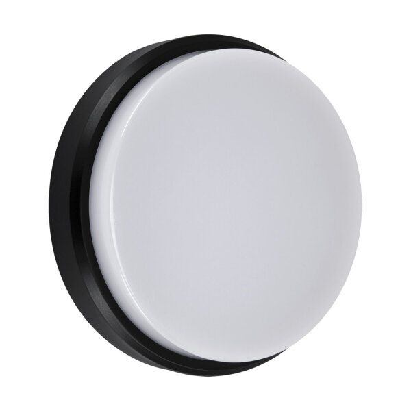 LED Deckenlampe außen IP65 B: 17,5 cm Schwarz Weiß rund klein